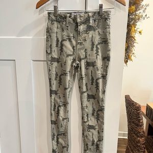 Green-ish grey free people jeans